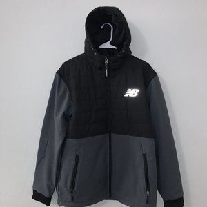 New Balance Windbreaker Jacket Men's Size Medium Full Zip Black Zip Pockets